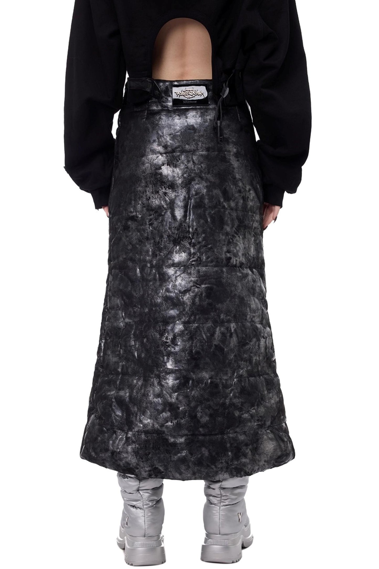 Space Black Quilted Skirt