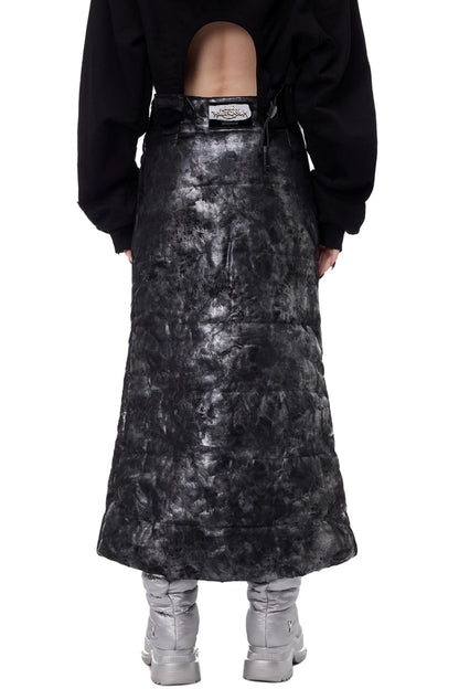 Space Black Quilted Skirt