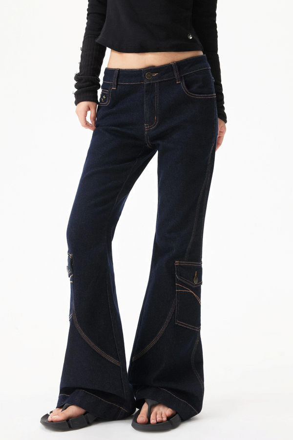 Retro Denim Flared Pants