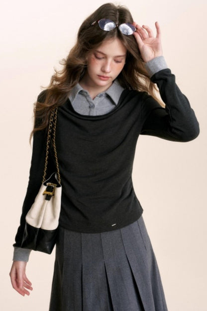 Color-Blocking Knit Top