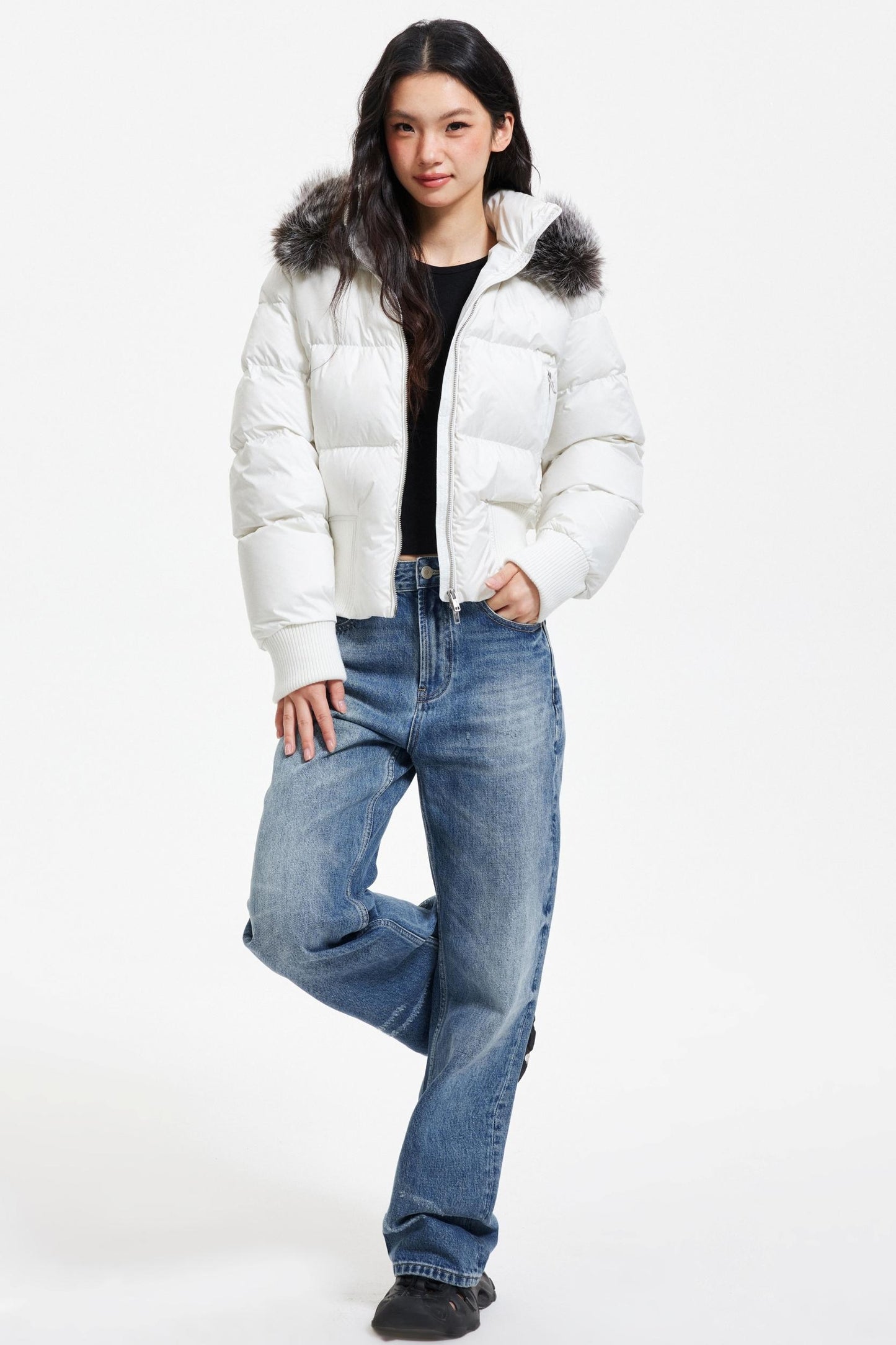 Washed Blue Ripped Denim Pants