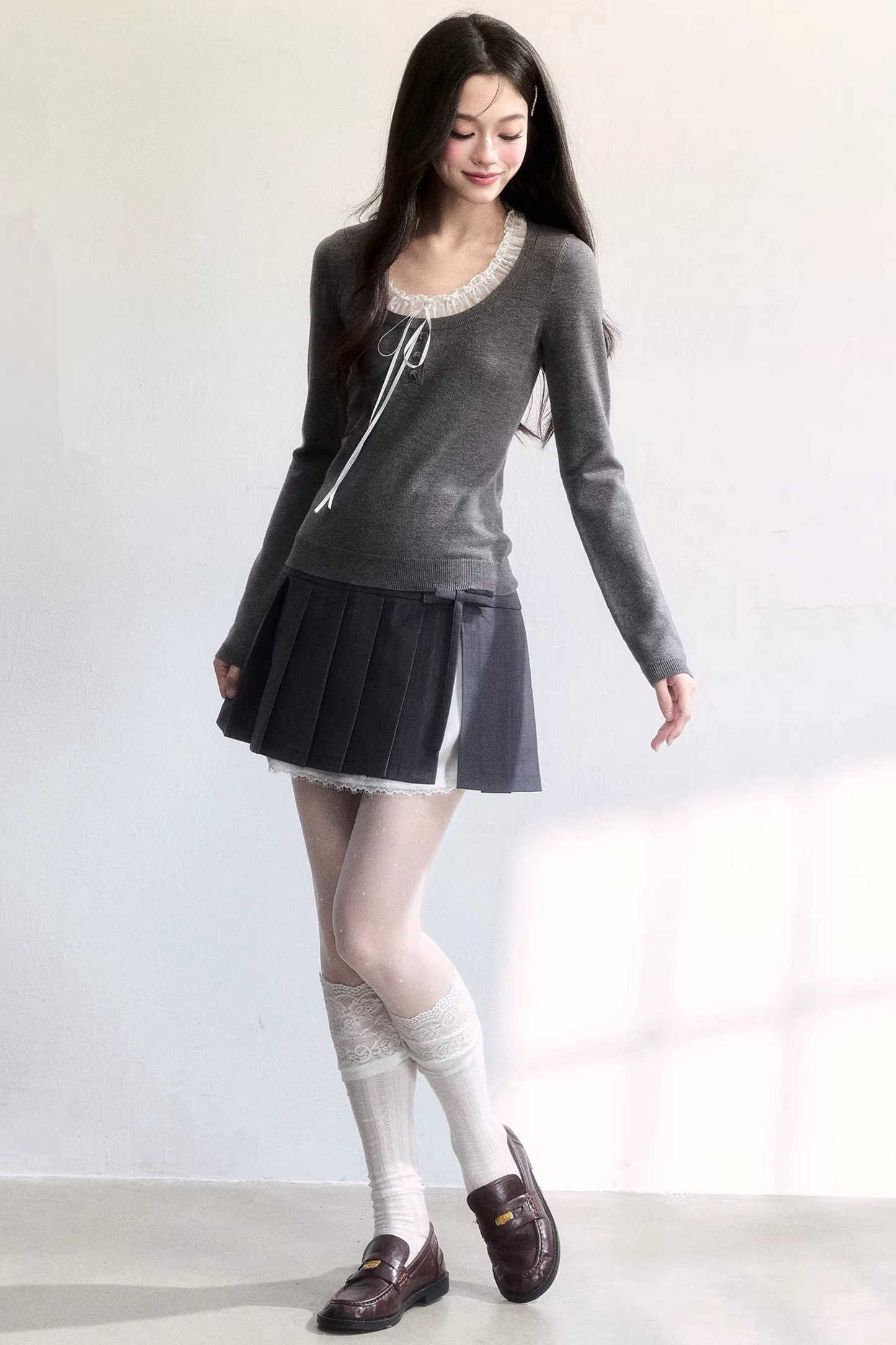 Spitzenstrickoberteil Spring Mist