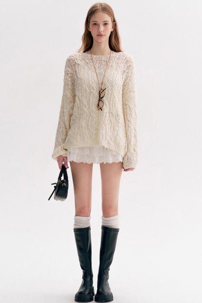 Wool Texture Lazy Loose Sweater