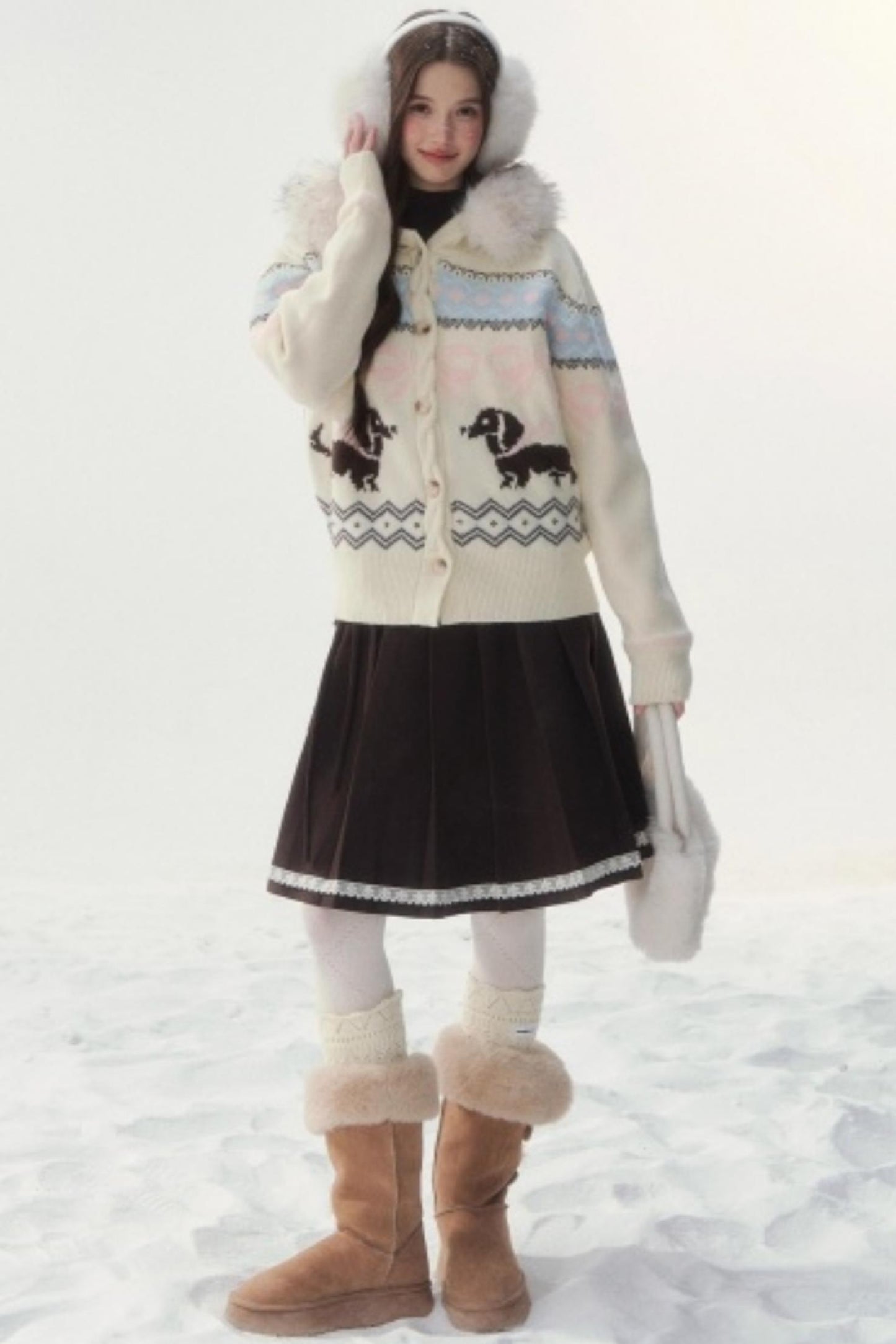 Retro Fair Isle Dachshund Sweater Jacket