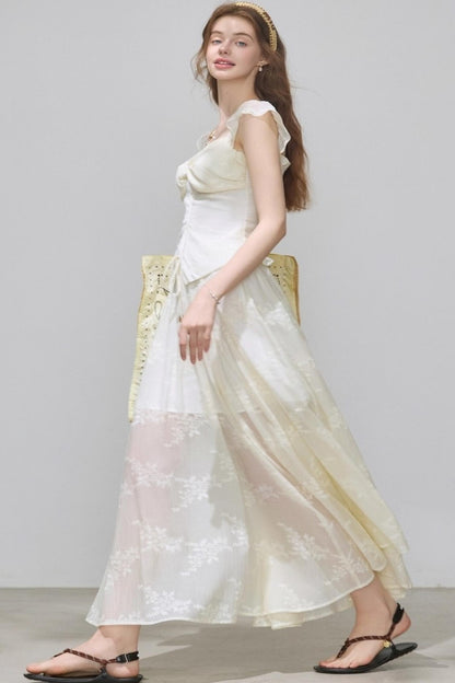 Summer V-Neck Skirt Tops Set-Up