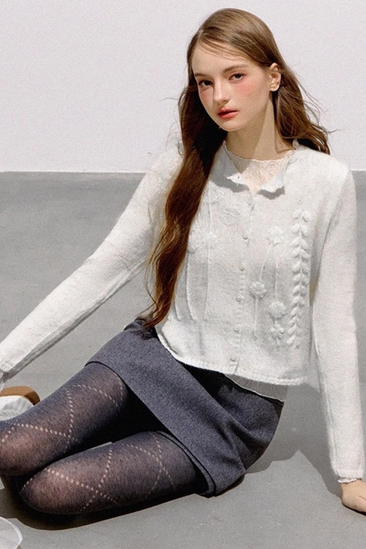 French Knitted Sweater Cardigan