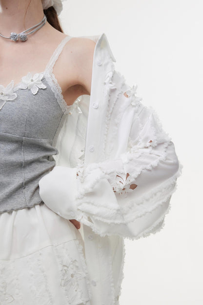 French Style Hollow Floral Two-Piece Set-Up