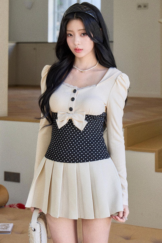 Polka Dot Bow Skirt Set-Up
