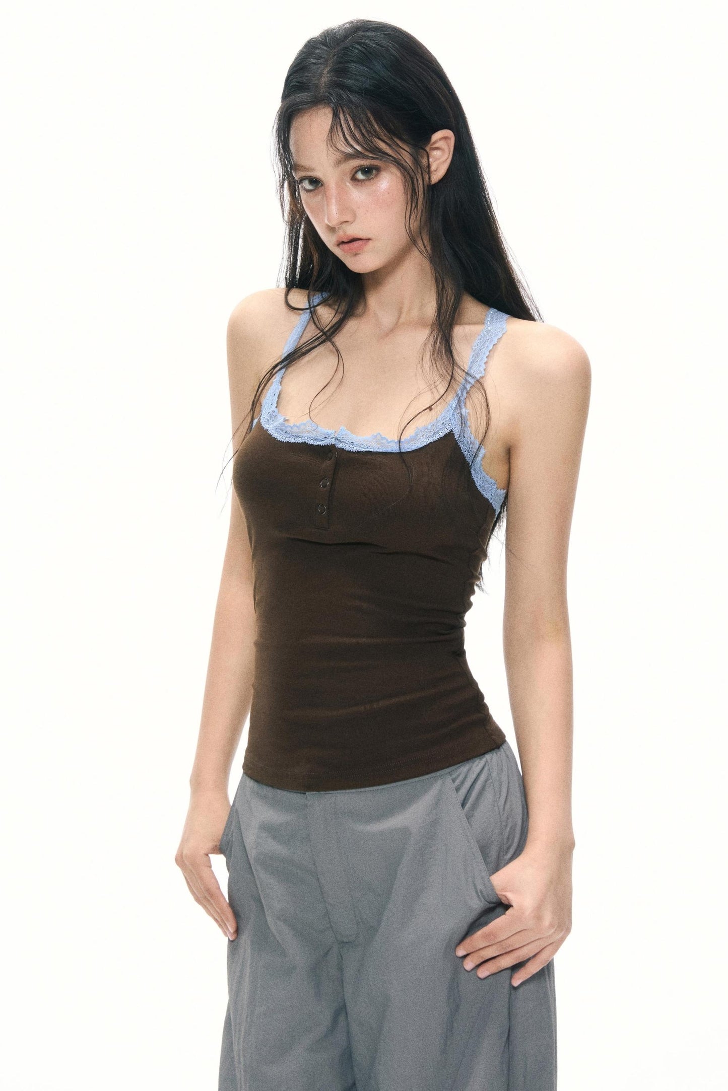 Color-Block Lace Camisole