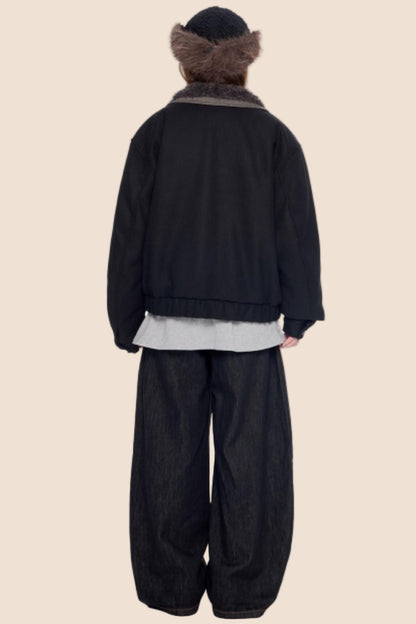 Fur Patchwork Cotton Jacket