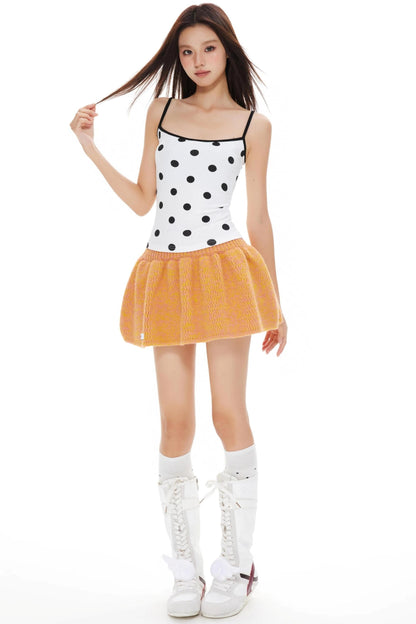Polka Suspender Vest