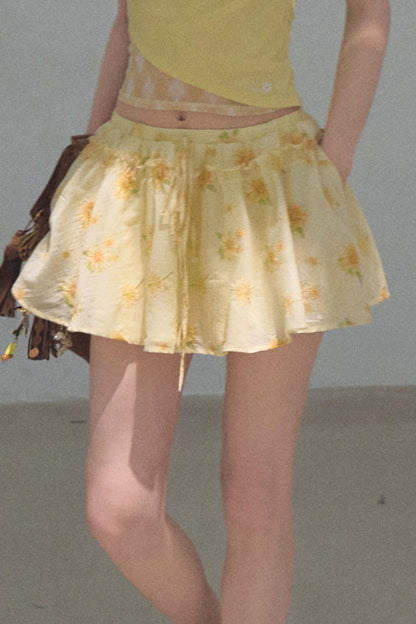 Embroidered Puffy A-Line Skirt