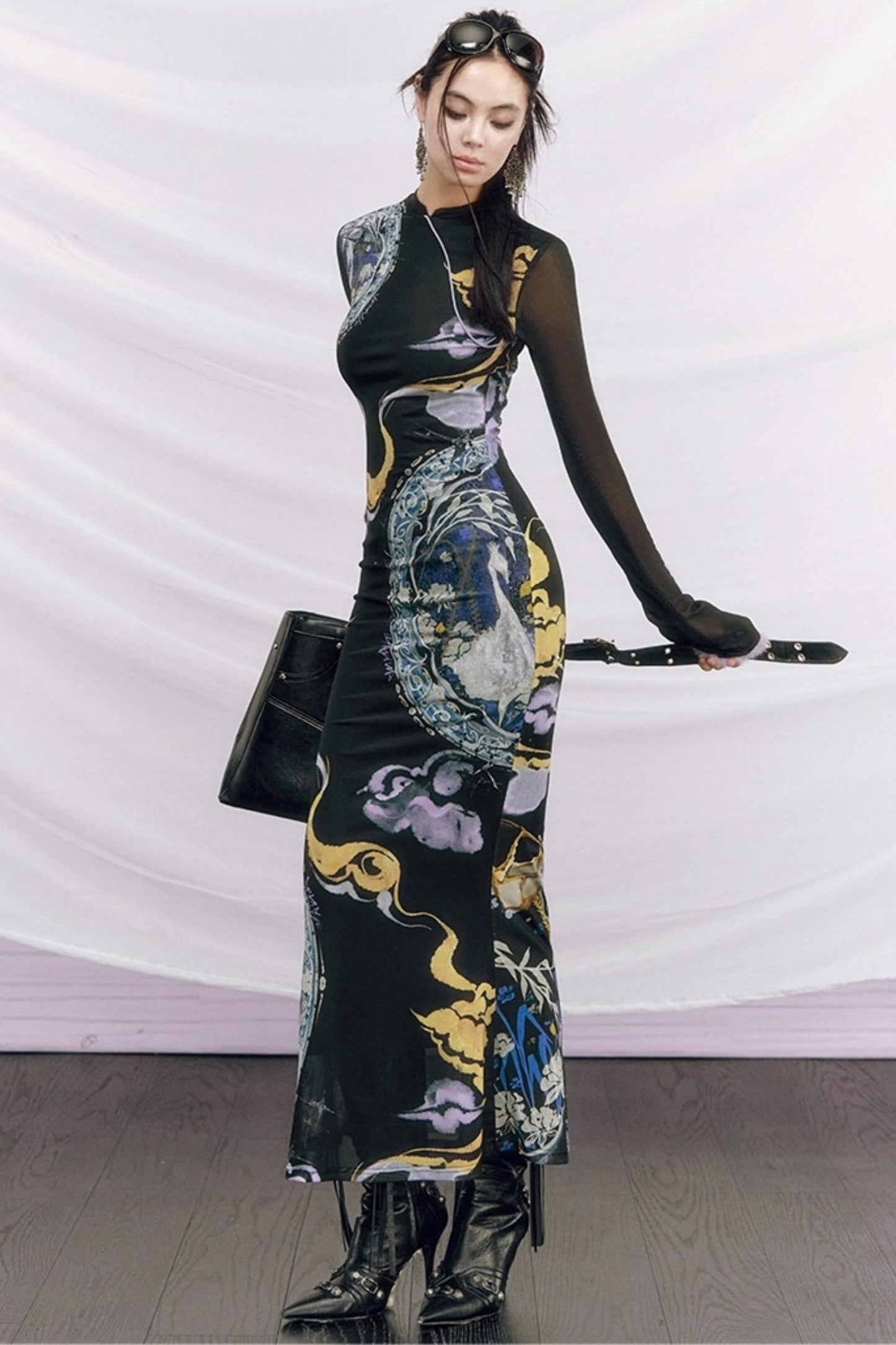 Hand-Painted Cheongsam Fishtail Dress