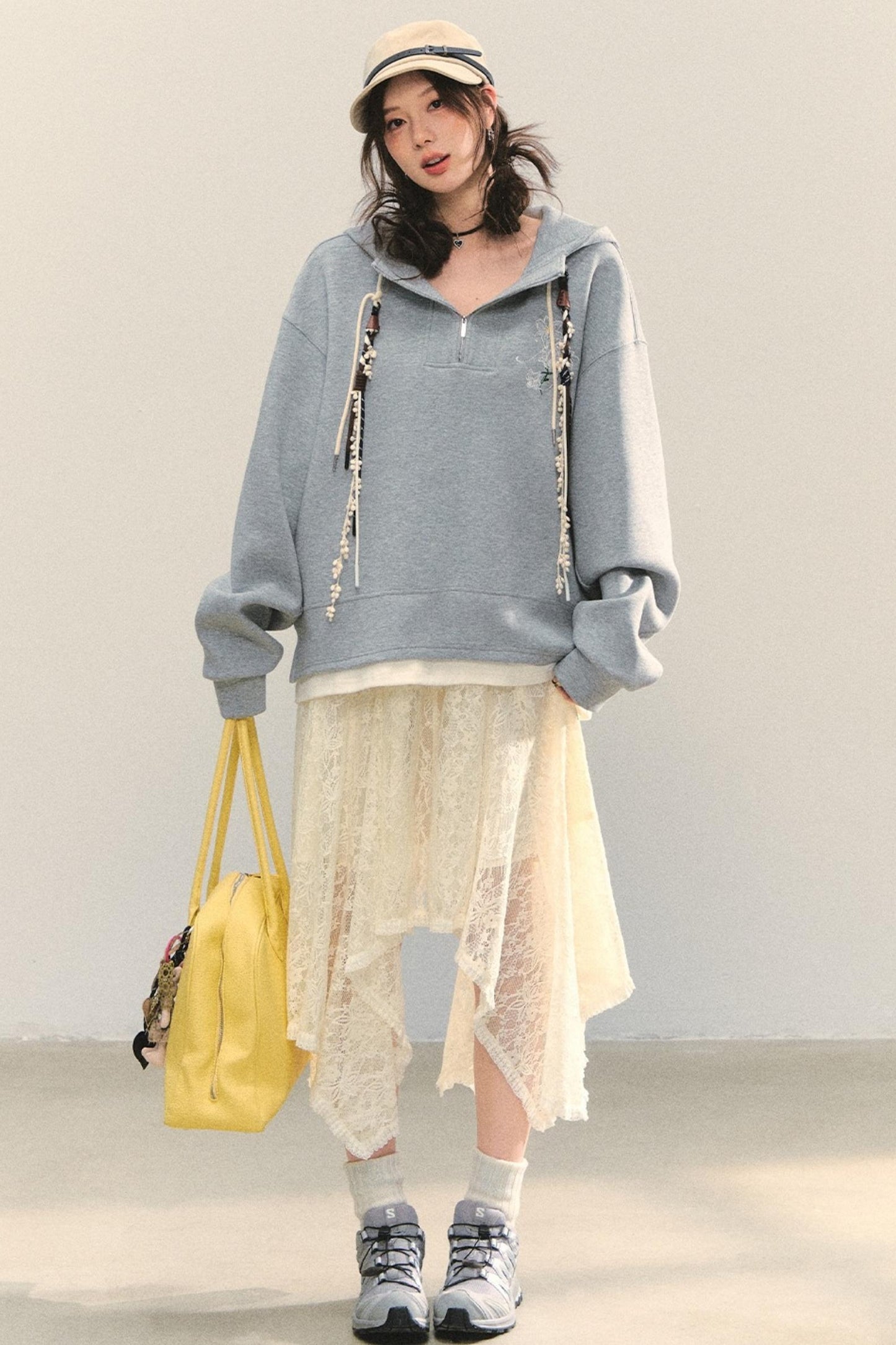 Embroidered Flower Sweatshirt