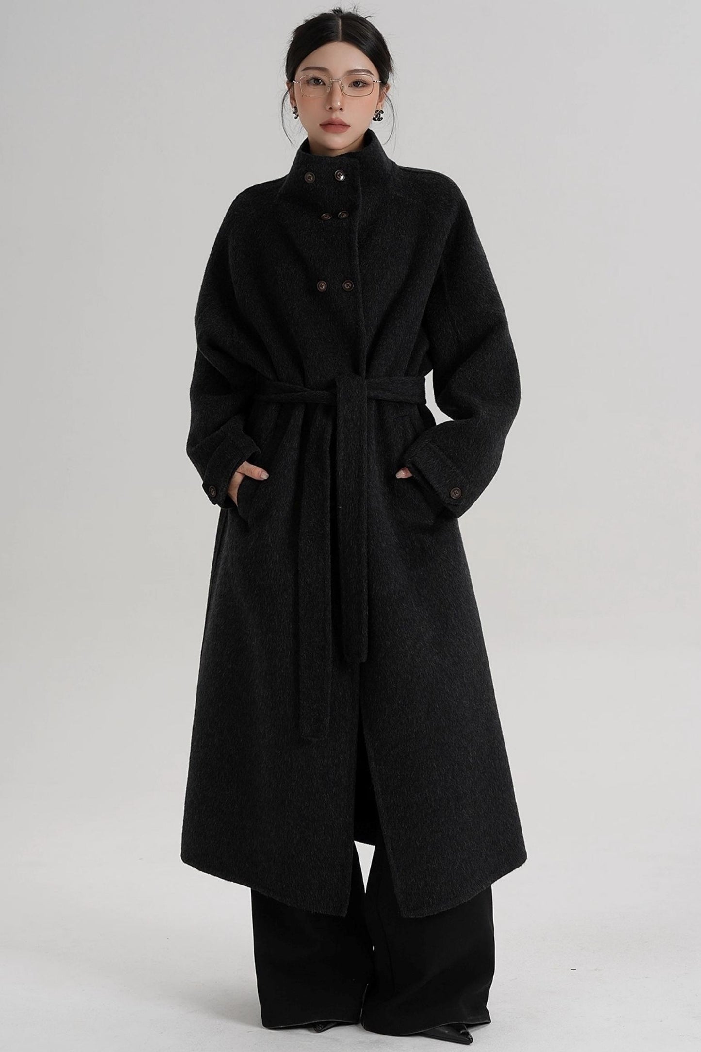 High Neck Wool Coat