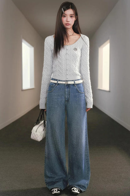 Slimming Cable Knit Sweater