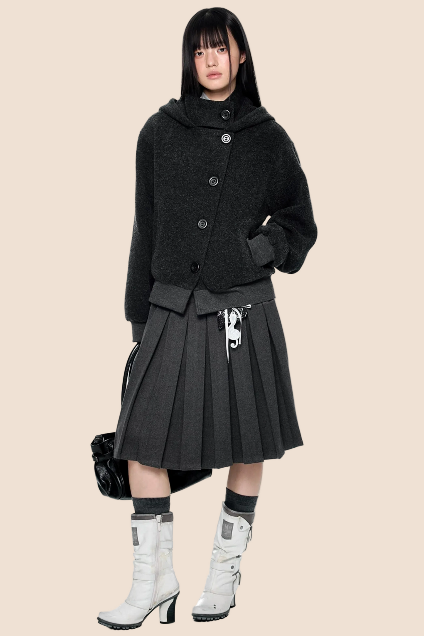 Plaid Patchwork Pleated Skirt