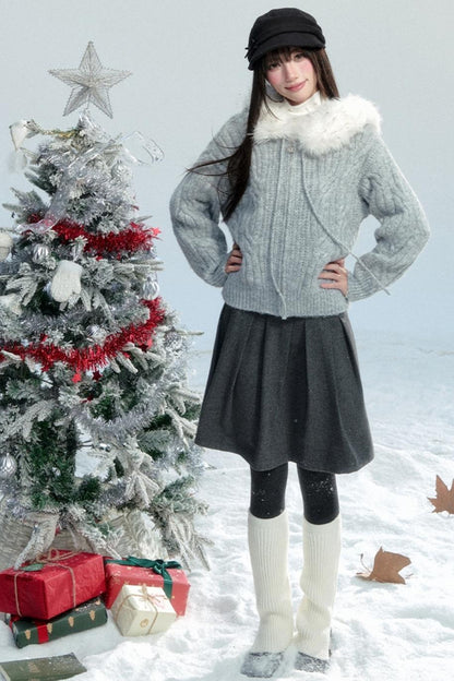 Fragile V-Neck Snow Top