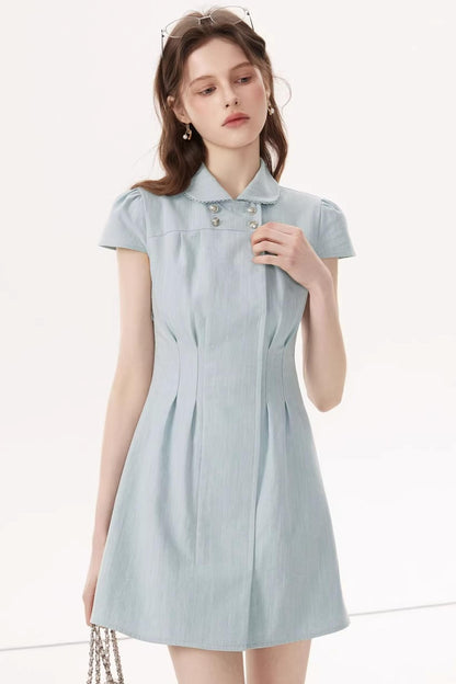 Feminine Faux Denim Dress