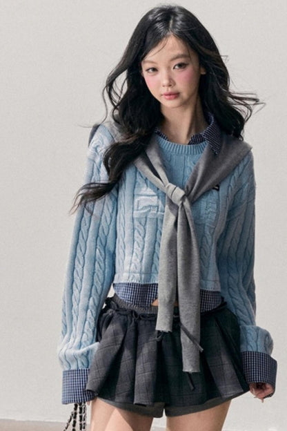 Hanging Blue Wool Sweater