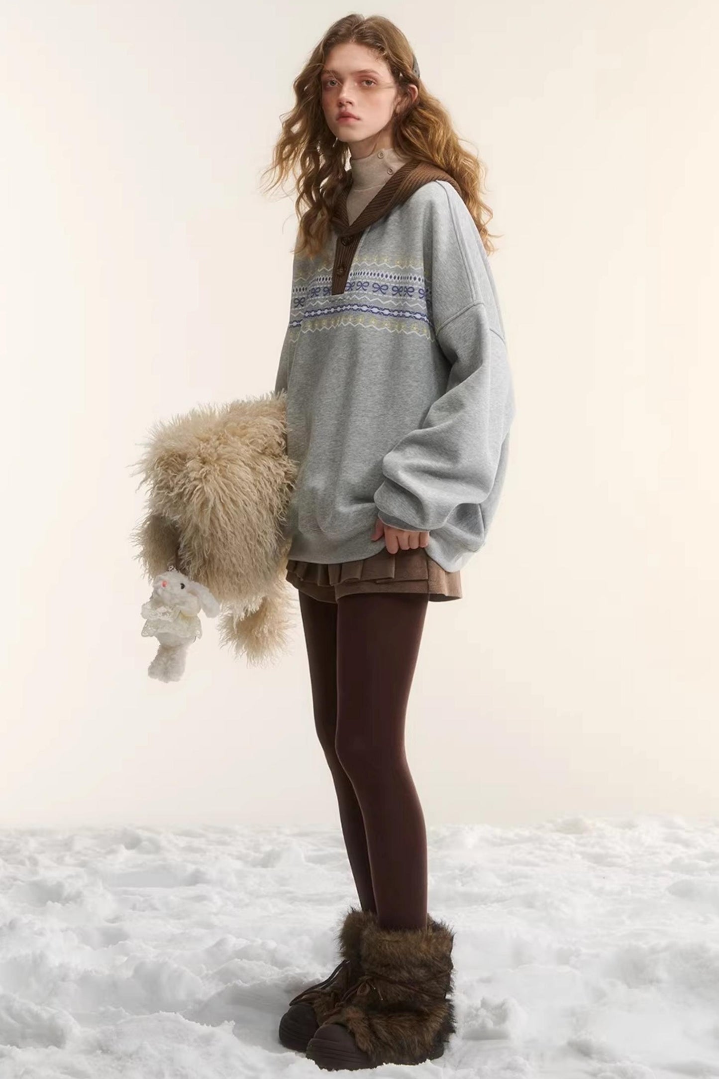 Fair Isle Hooded Top