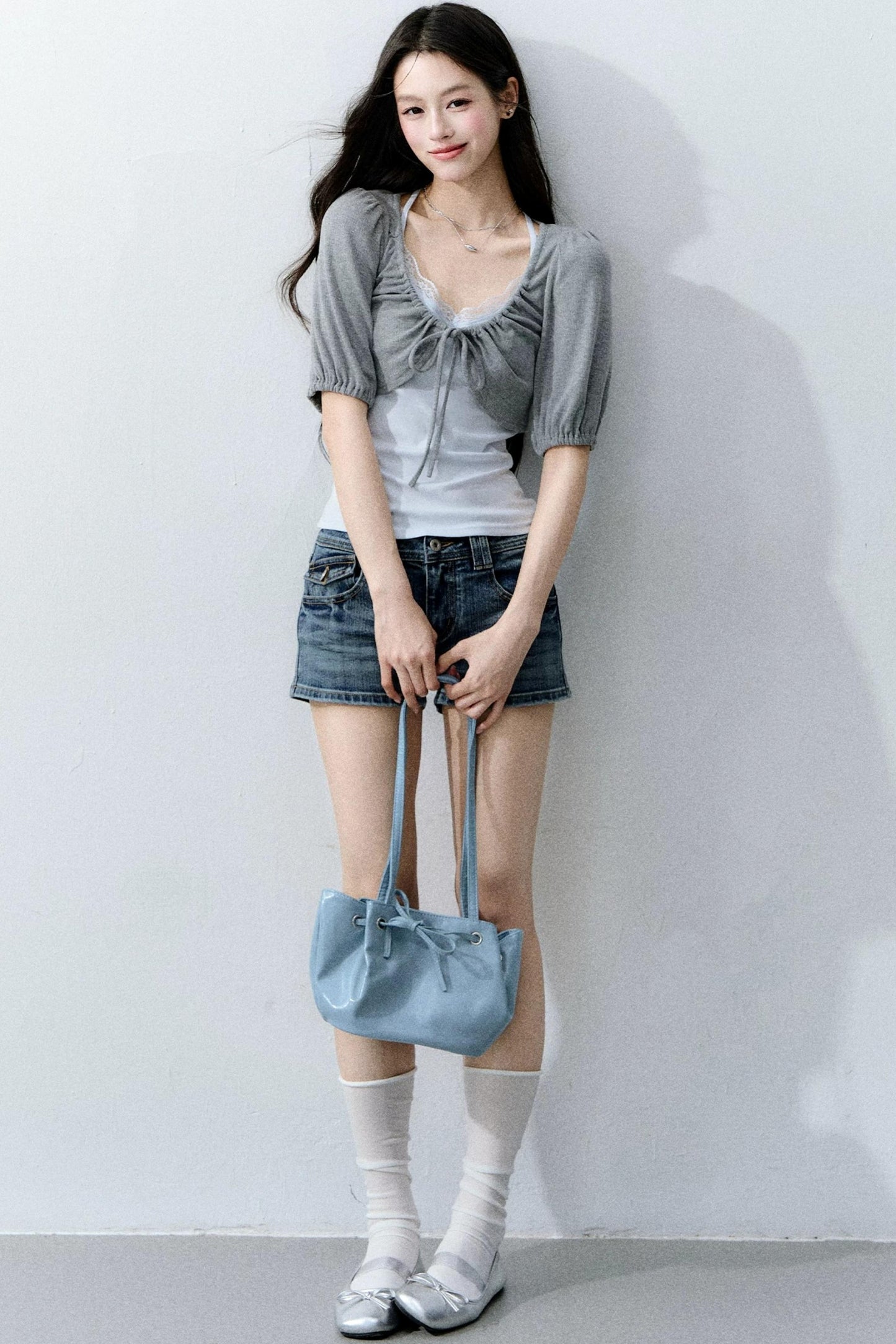 Retro-Jeansshorts mit geradem Bein