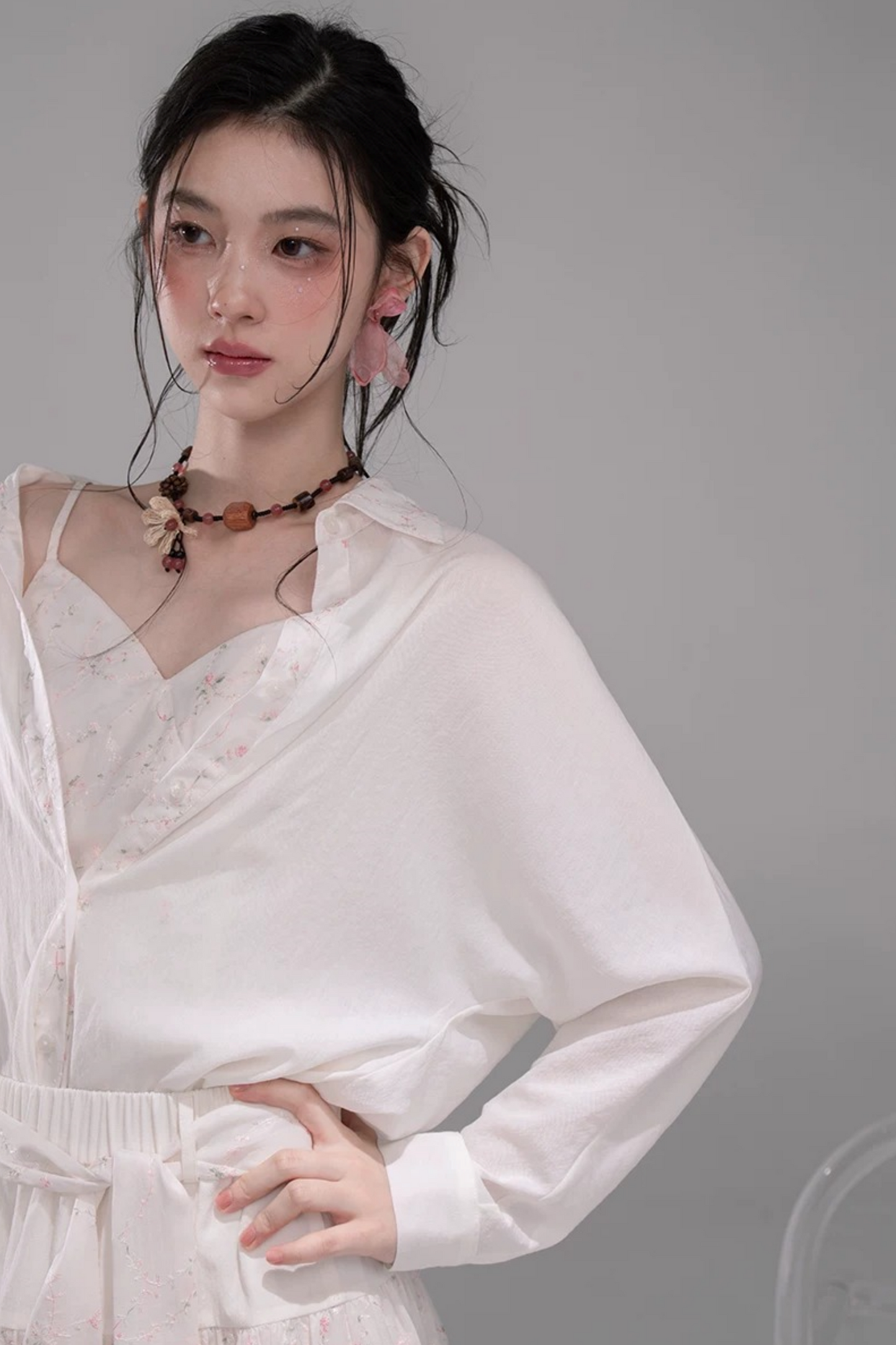 Completo Camicia e Gonna Ricamata in Lyocell
