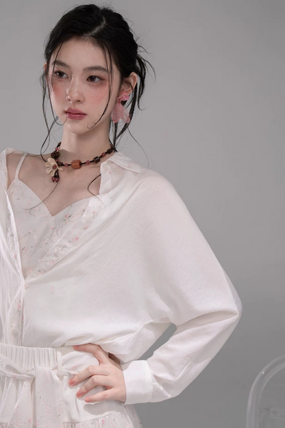 Completo Camicia e Gonna Ricamata in Lyocell