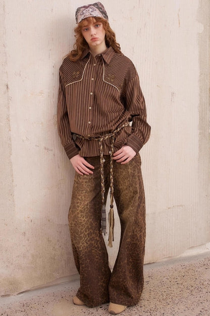 Vintage Beaded Suede Shirt