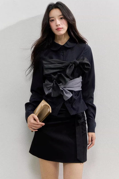 Butterfly Strap Long-Sleeved Shirt