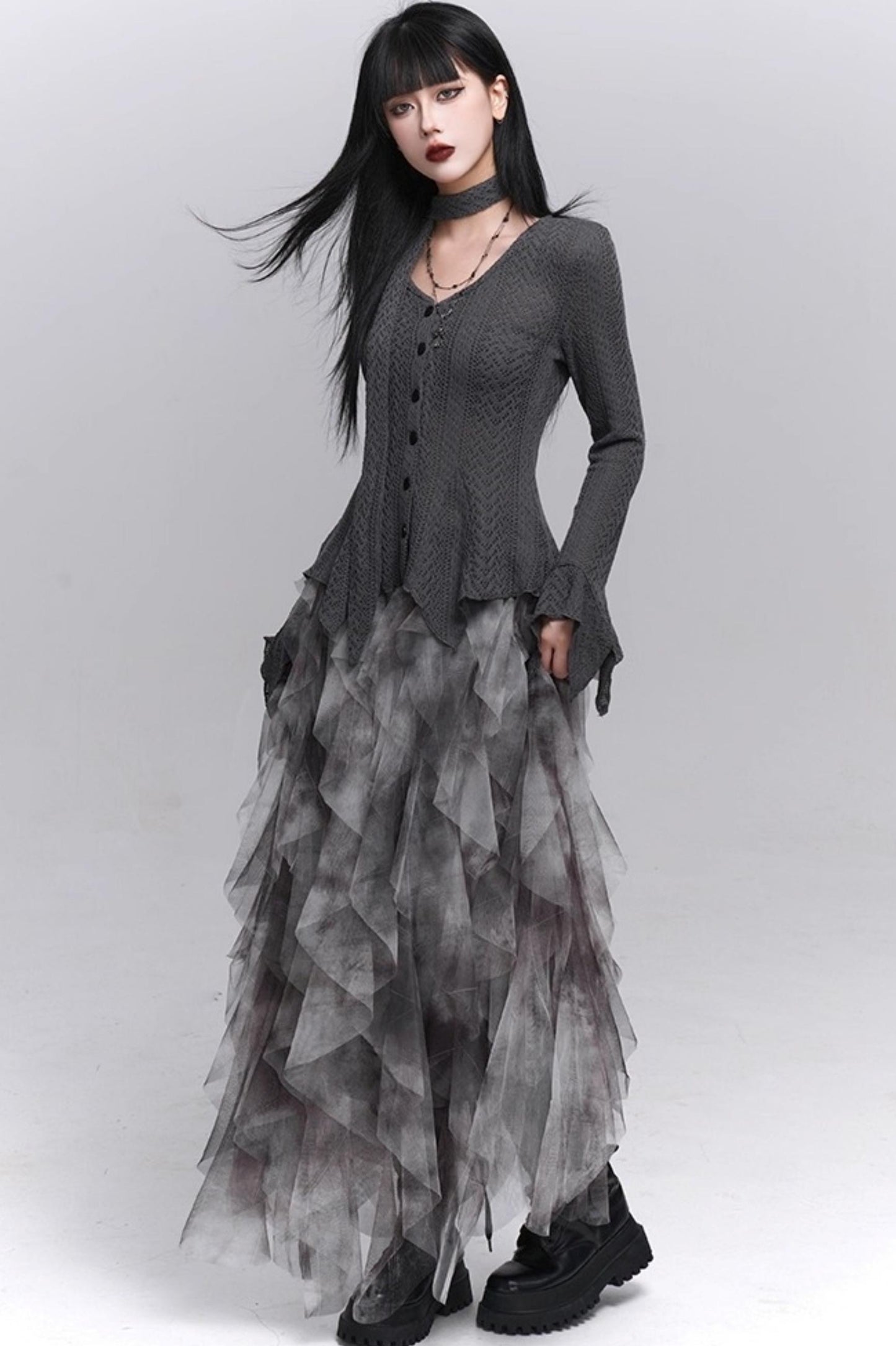 Irregular Hem Concert Skirt