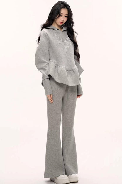 Flower Bud Hooded Sweatshirt Set-Up