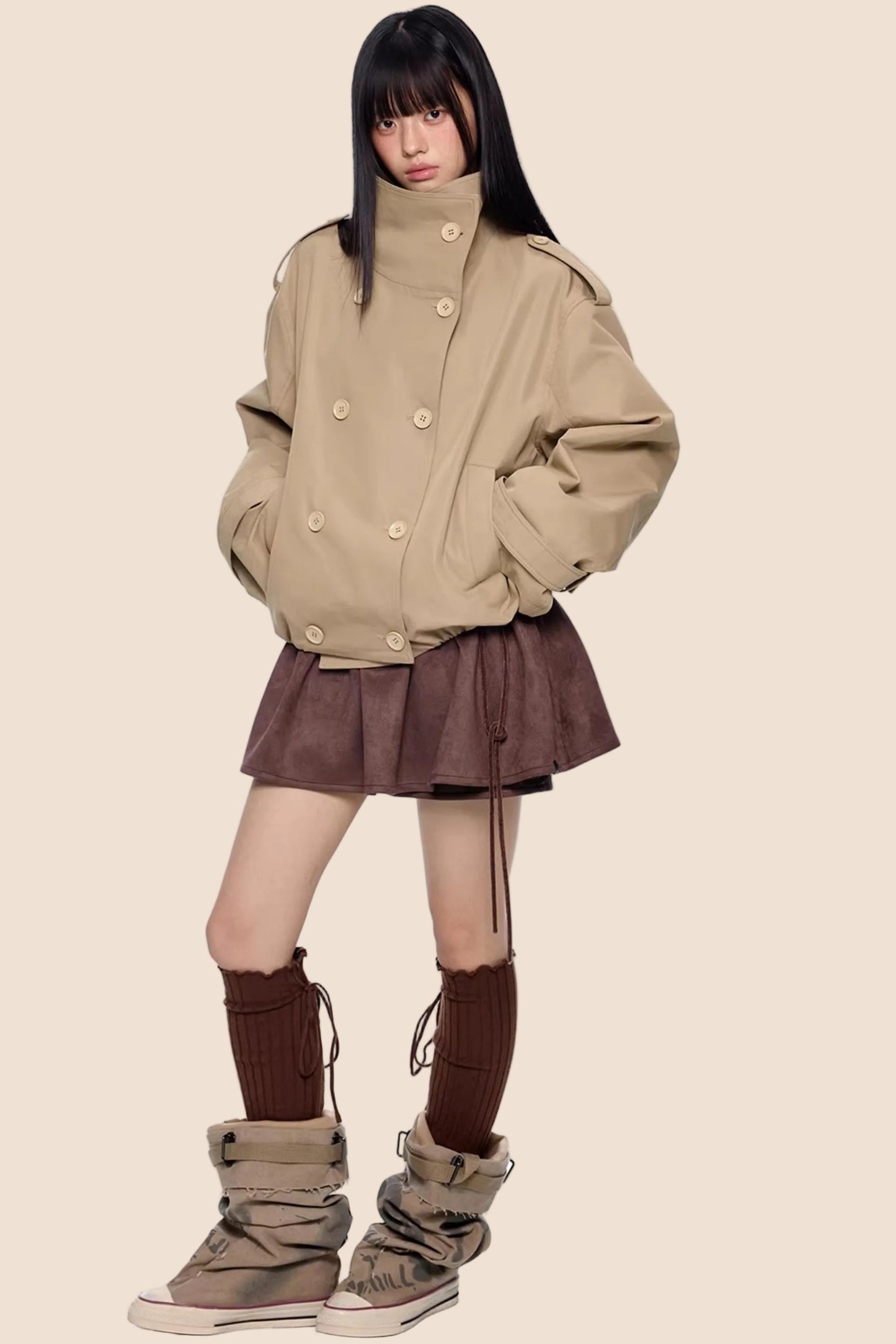 Faux Wildleder Blumenrock