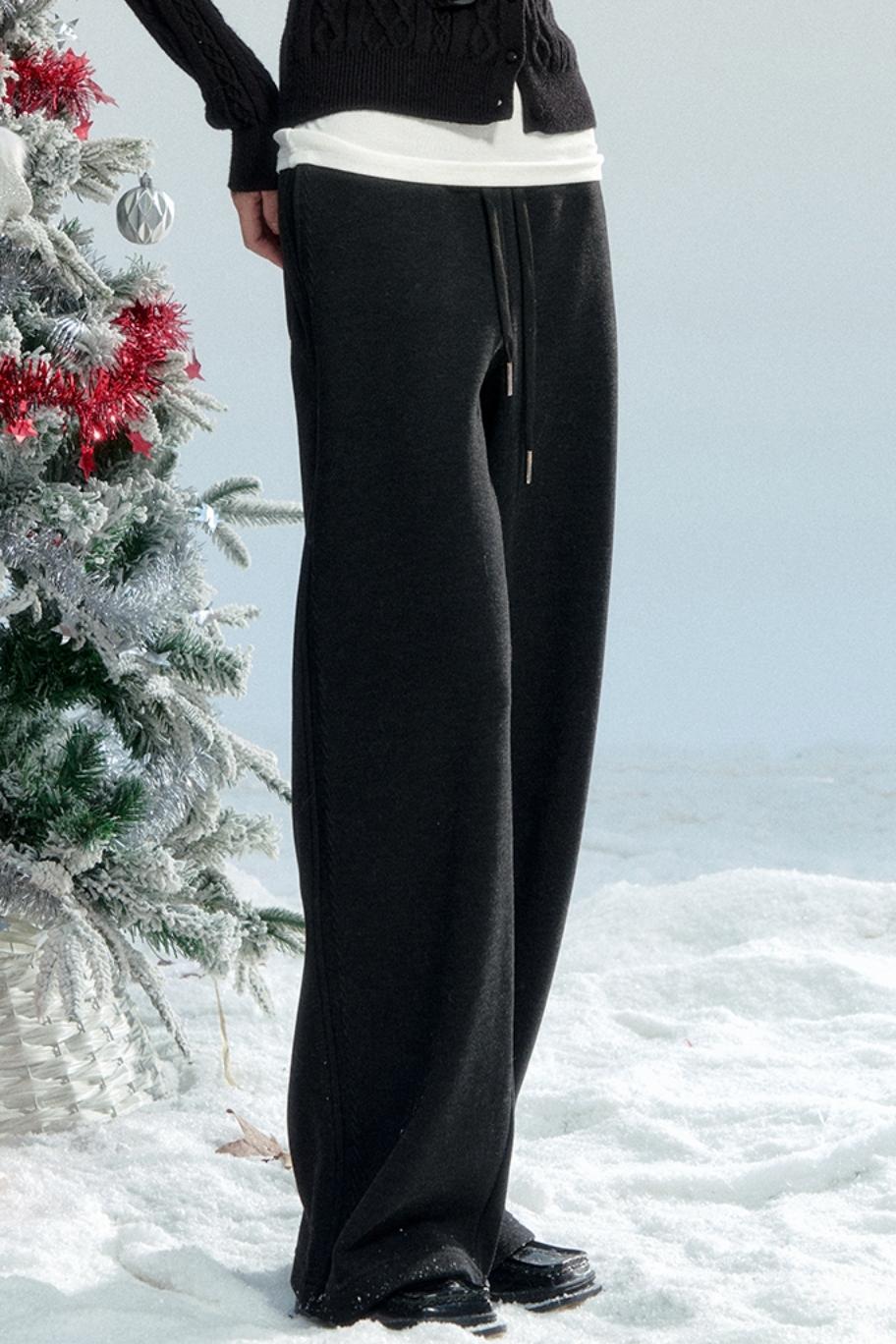 Winter Drape Wide-Leg Pants