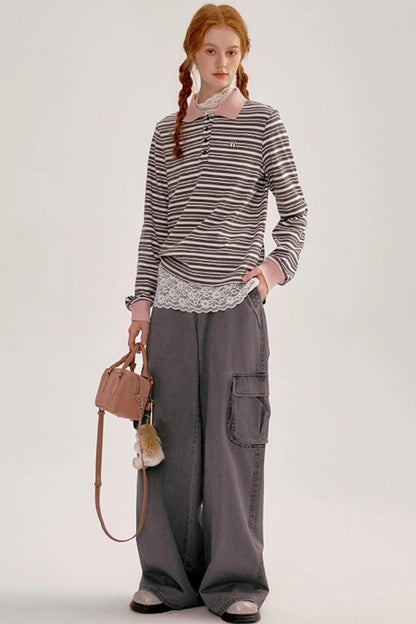 Retro Striped Polo Shirt