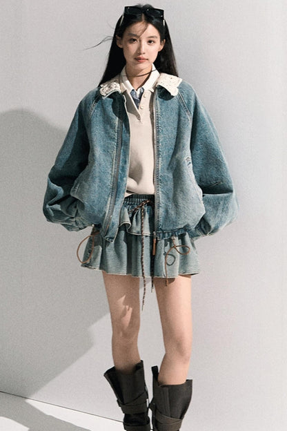 Vintage Braided Denim Jacket Set-Up