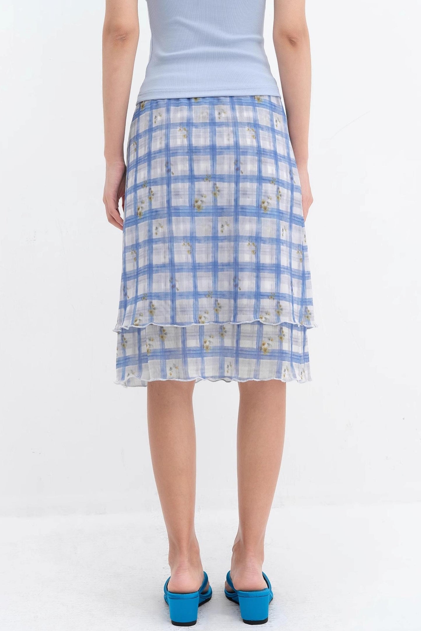 Vibrant Floral Mesh Skirt