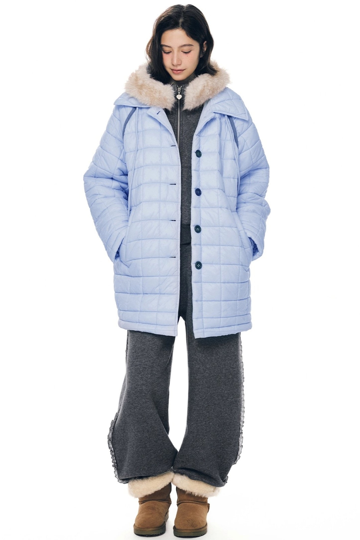 Light Quilted Mid-Length Coat