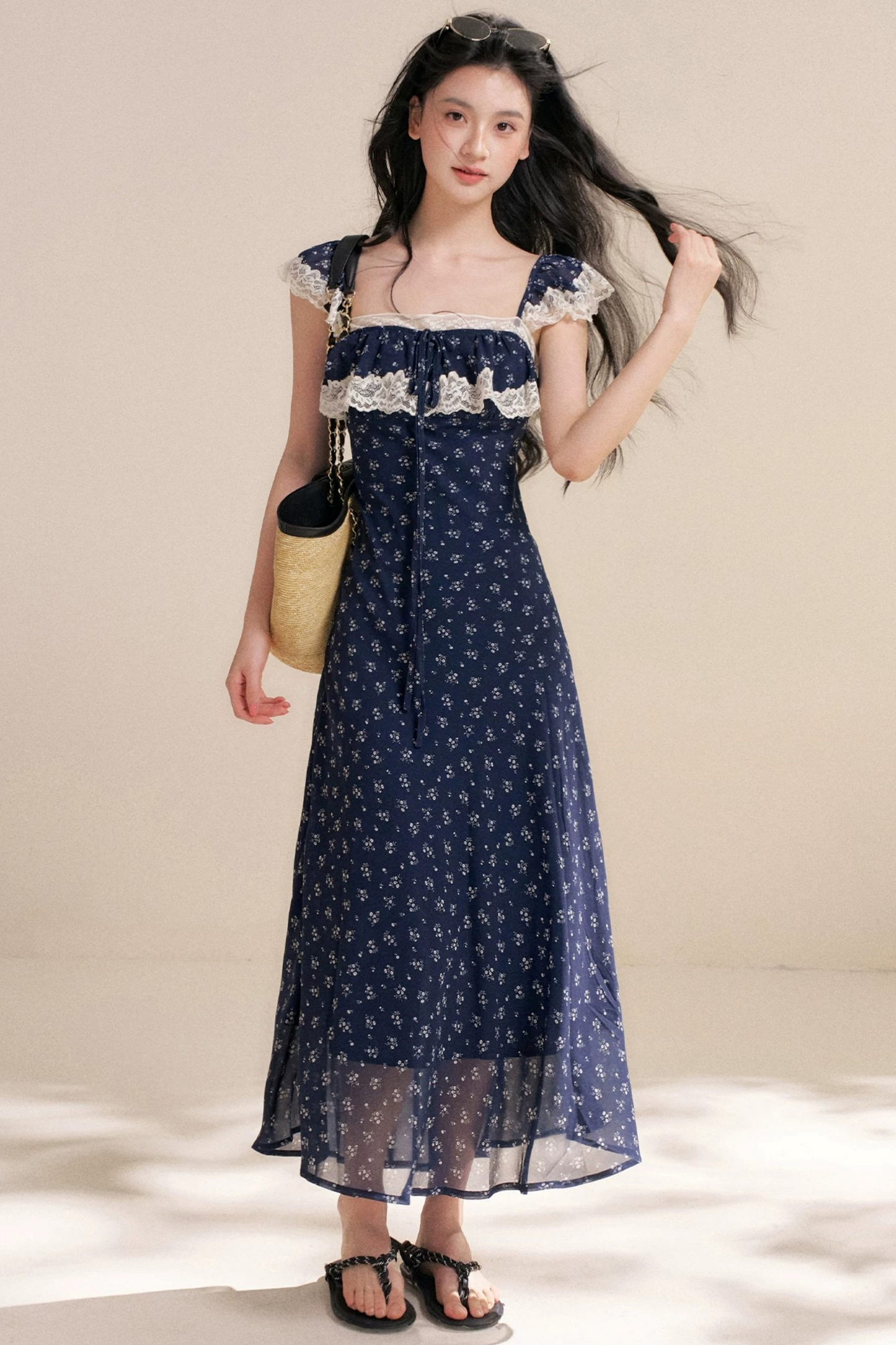 French Lace Floral Dress