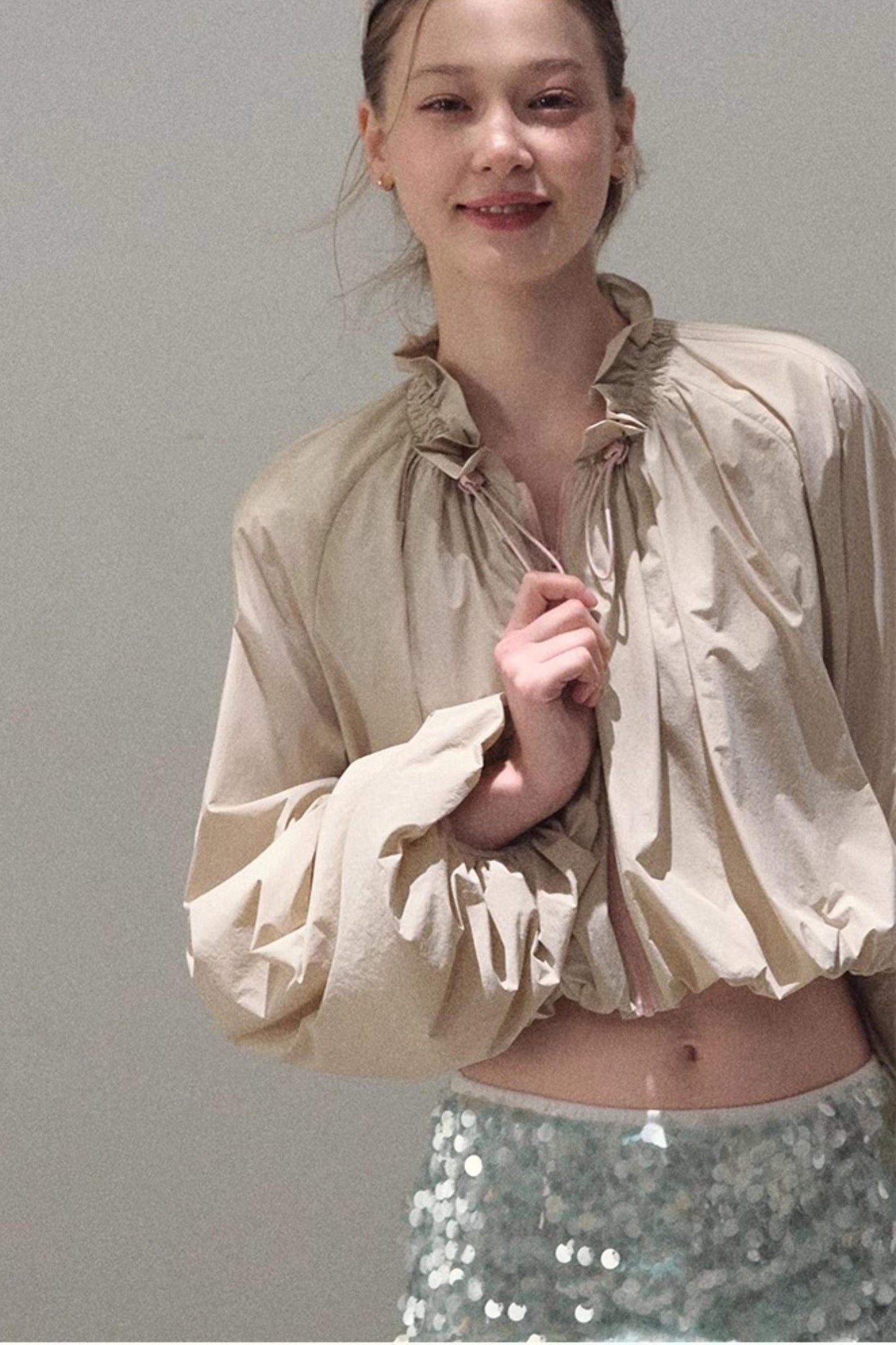 Dual-Color Sequin A-Line Mini Skirt