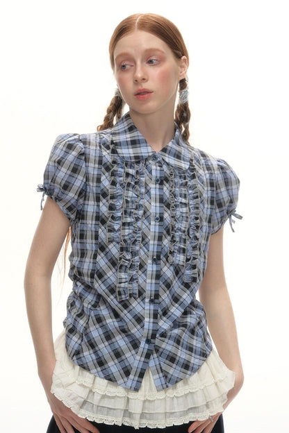 Plaid Lace Summer Shirt