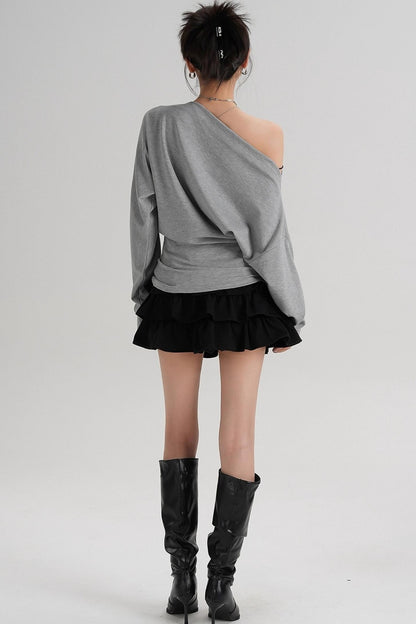 Temperament Shoulder T-shirt