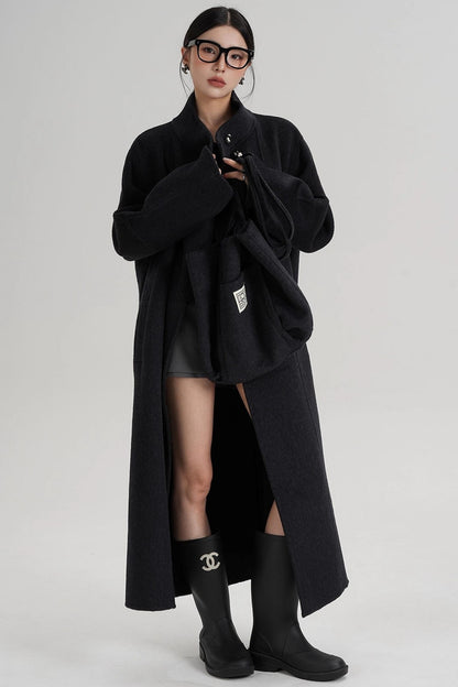 Temperament Stand-Up Woolen Coat