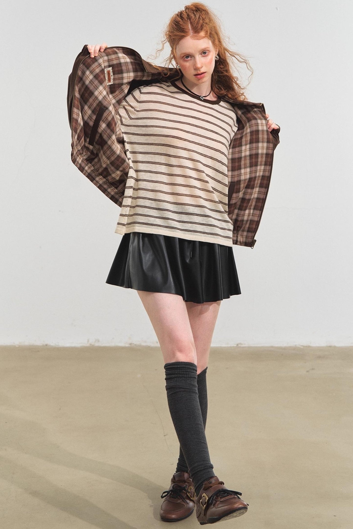 Vintage Reversible Stand-Up Collar Jacket