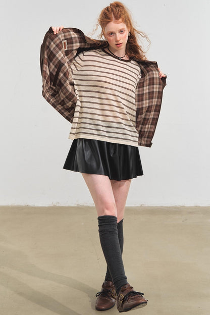 Vintage Reversible Stand-Up Collar Jacket