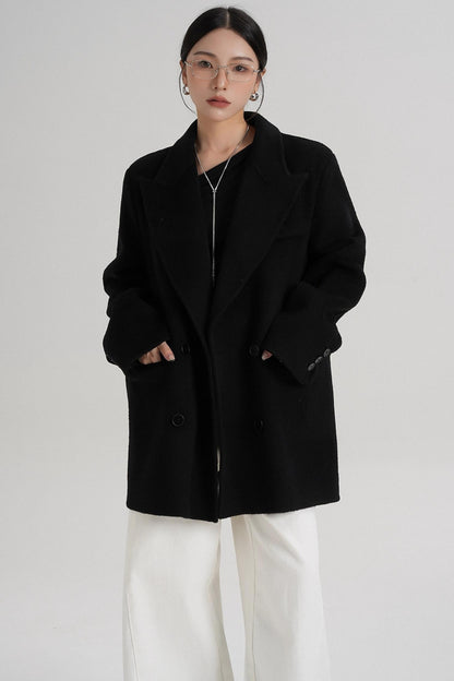 Medium-Length Temperament Wool Coat