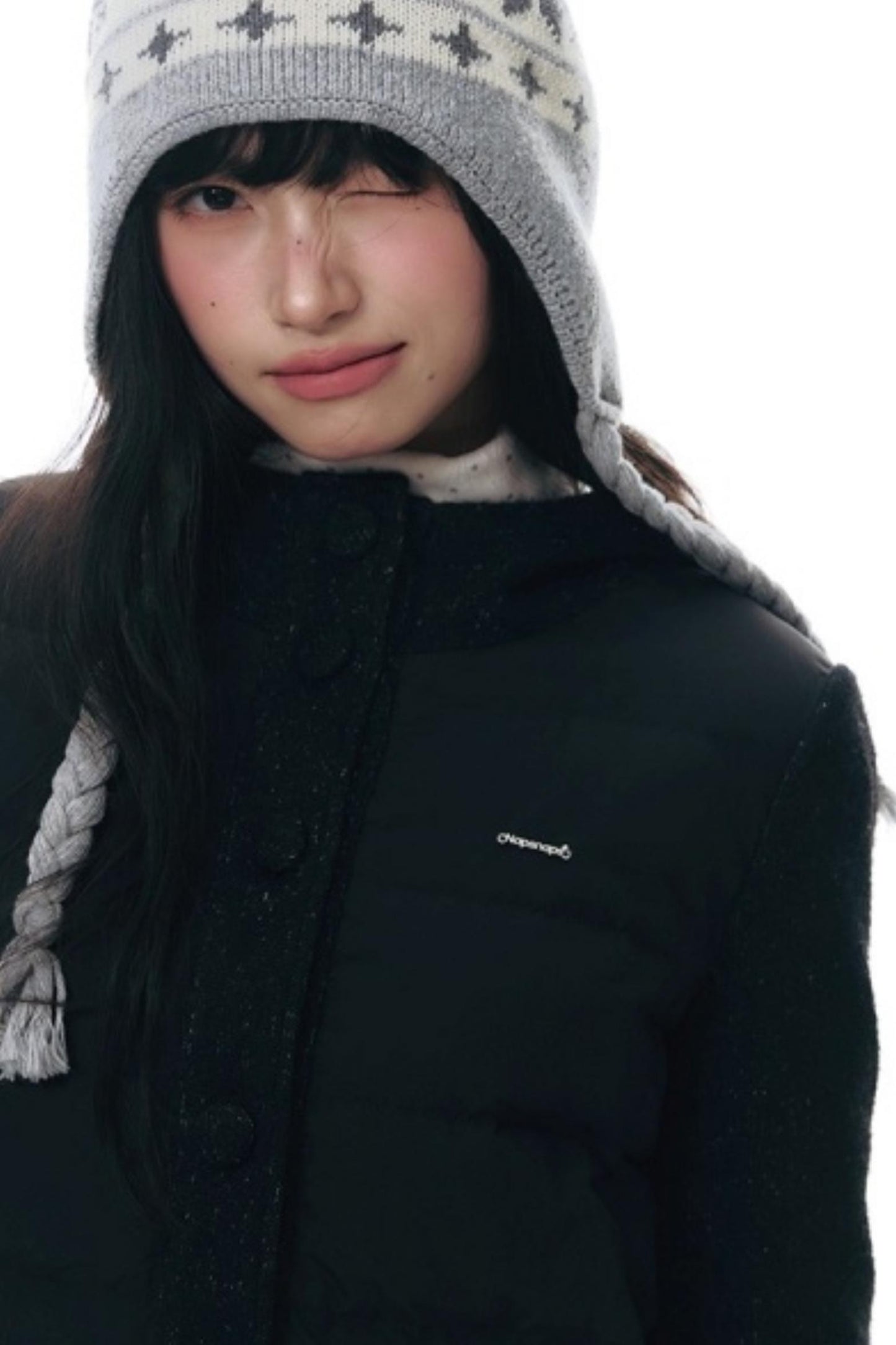 Patchwork Cropped Down Jacket