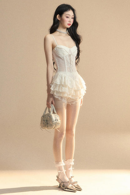 Strap Lace Mini Dress