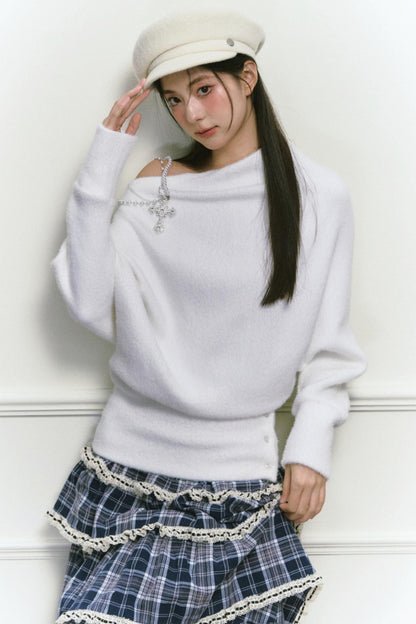 White Foaminck Slouch Sweater