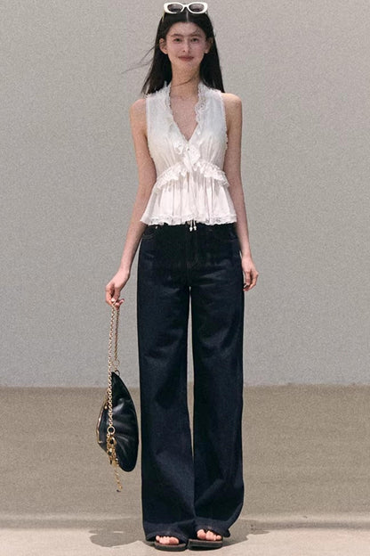 Sun-Kissed Floral Denim Pants Set-Up